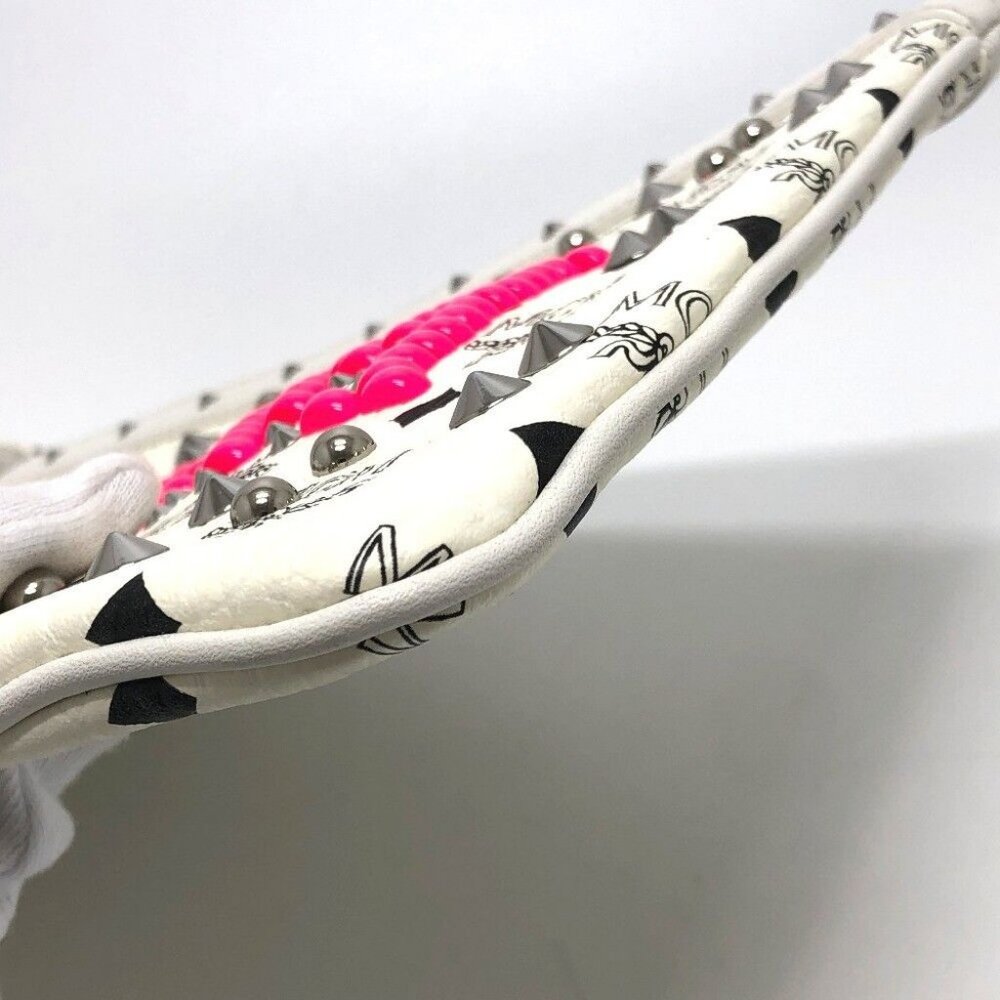 Authentic Mcm Logogram Studs Flat Pouch Clutch Ba… - image 4